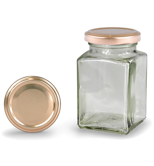 Négyszögletes üveg bronz tetővel 260 ml (TO 58)