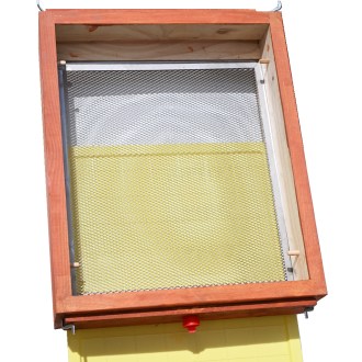 Rácsozott varroa fenékdeszka - Langstroth - komplett, festett