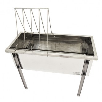 Lysoň Optima fedéllevágó asztal - rozsdamentes kád - P 100 cm Langstroth