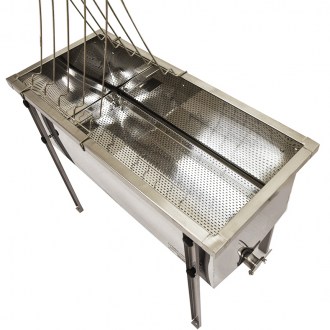Lysoň Optima fedéllevágó asztal - rozsdamentes kád - P 100 cm Langstroth