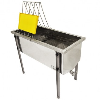 Lysoň Optima fedéllevágó asztal - rozsdamentes kád - P 100 cm Langstroth