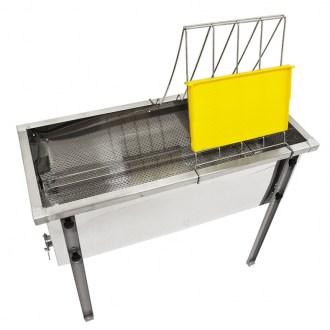 Lysoň Optima fedéllevágó asztal - rozsdamentes kád - P 100 cm Langstroth