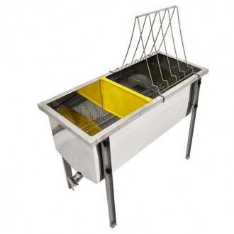 Lysoň Optima fedéllevágó asztal - rozsdamentes kád - P 100 cm Langstroth