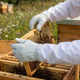 Méhészeti kesztyű - sertésbőr - méret: 6-12
