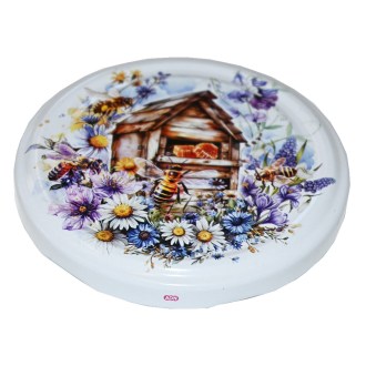 Csavaros tetejű fedél üvegre TO 82 - Tarka rét - HO15