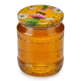 Méhes és bogáncs mintás TO 82 befőttesüveg tető
